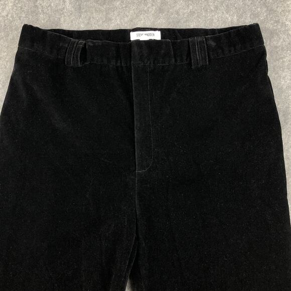 Steve Madden Velvet Pants Large Black Flared High Rise Dress Casual Soft Womens - Picture 5 of 16